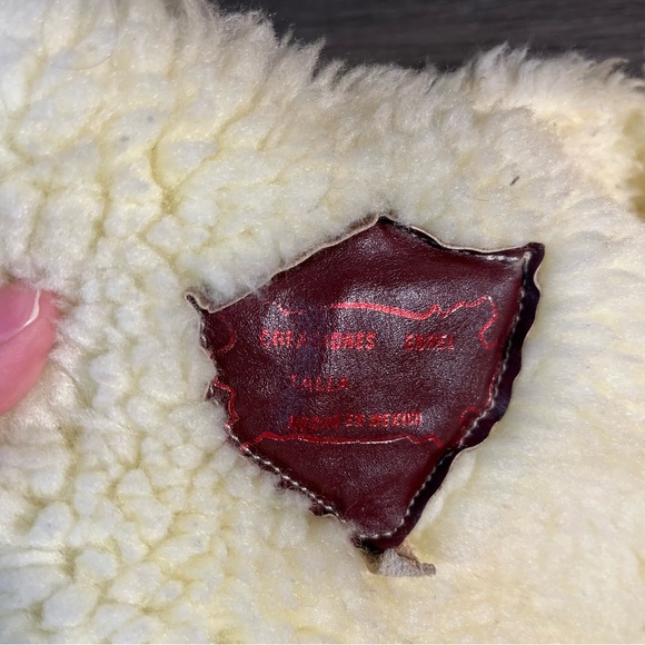 Kids Tan Leather Faux Fur Vest size 8 - Picture 5 of 5